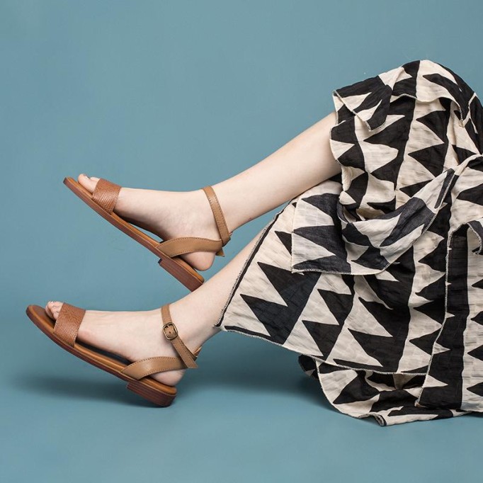 Leather Donddi sandals For Women Handmade Yellow/Green/Coffee/Orange/Blue/Red/Beige