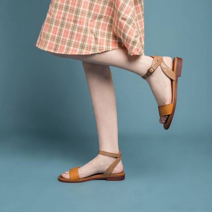 Leather Donddi sandals For Women Handmade Yellow/Green/Coffee/Orange/Blue/Red/Beige