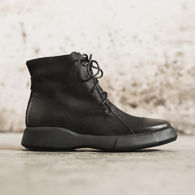 Lace Up Martin Boots for Women Handmade Leather Flat Ankle Boots Brown/Coffee/Black