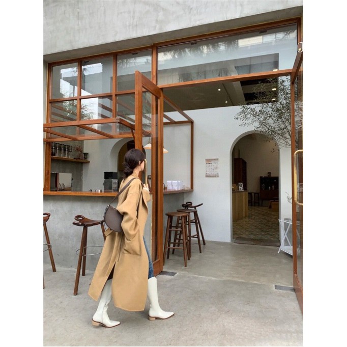 Classic Cowboy Boots with 100% Sheepskin Lining Knee High Mid Heel Side Zipper Pointed Toe Handmade Genuine Leather Black/Coffee/White