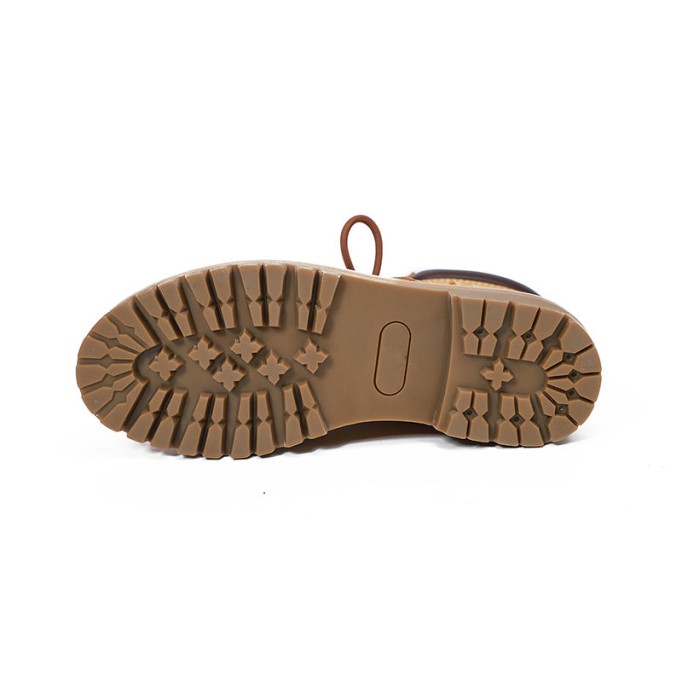 Women's Handmade High Lace-up Boot in Nubuck Calfskin in Light Tan/Army Green