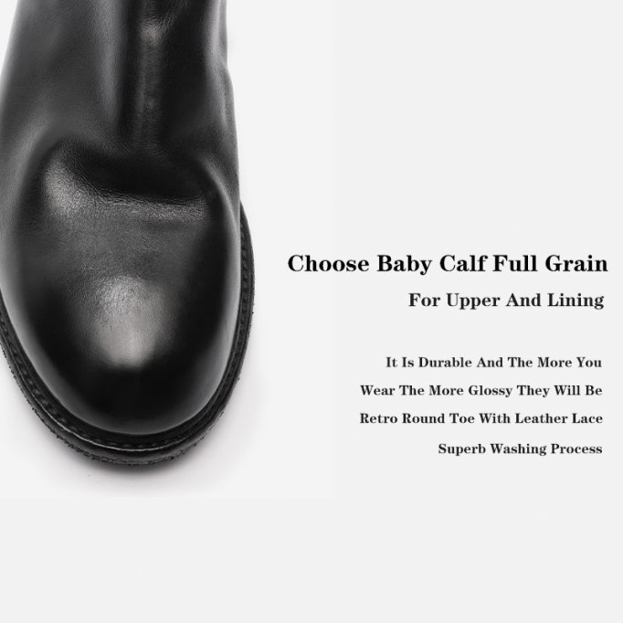 Goodyear Welt Baby Calf Full Grain Chelsea Boots For Women In Black/Brown Genuine Leather Sole