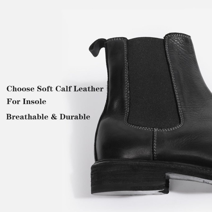 Goodyear Welt Baby Calf Full Grain Chelsea Boots For Women In Black/Brown Genuine Leather Sole