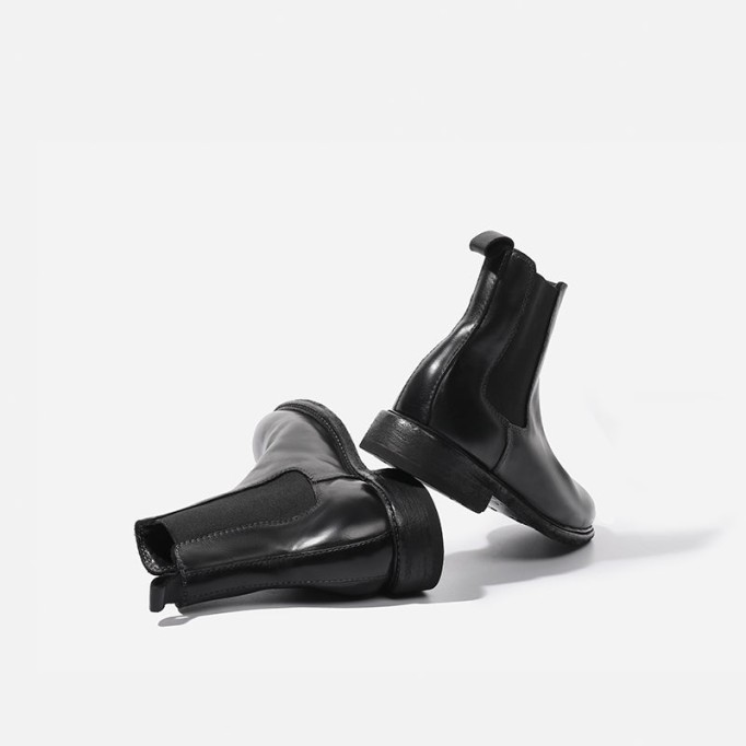 Goodyear Welt Baby Calf Full Grain Chelsea Boots For Women In Black/Brown Genuine Leather Sole