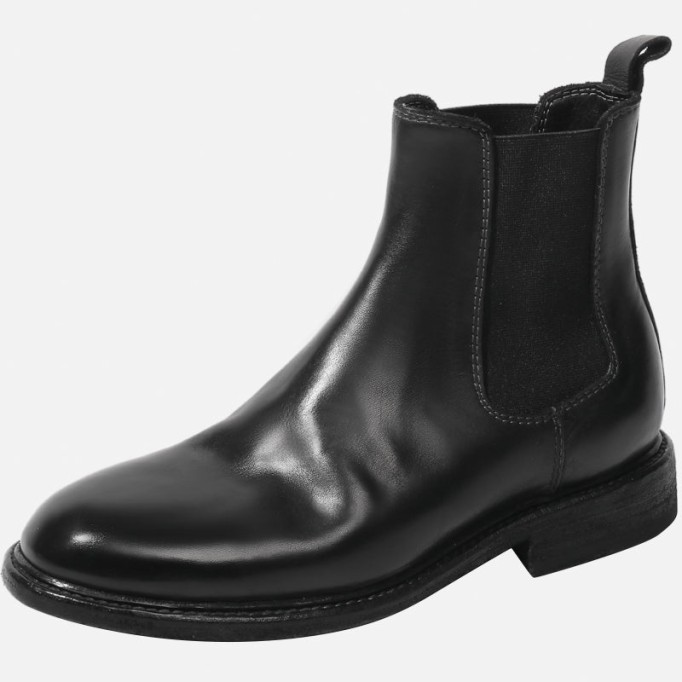 Goodyear Welt Baby Calf Full Grain Chelsea Boots For Women In Black/Brown Genuine Leather Sole