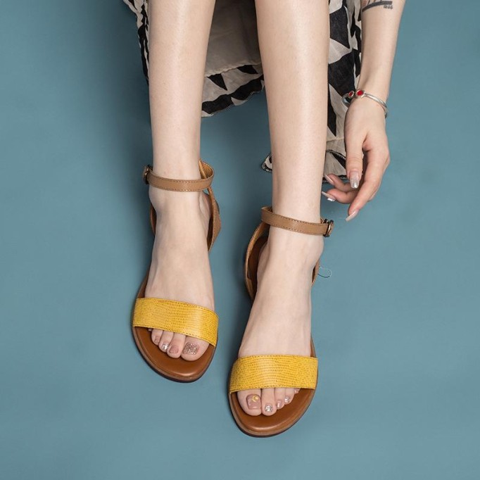 Handmade Leather Donddi sandals For Women Yellow/Green/Coffee/Brown/Blue/Red/Beige