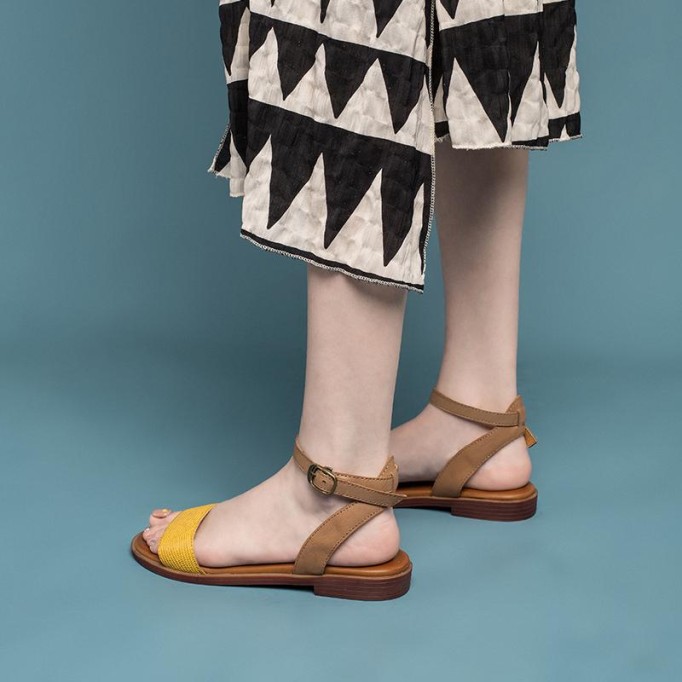 Handmade Leather Donddi sandals For Women Yellow/Green/Coffee/Brown/Blue/Red/Beige