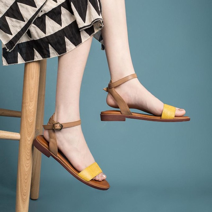 Handmade Leather Donddi sandals For Women Yellow/Green/Coffee/Brown/Blue/Red/Beige