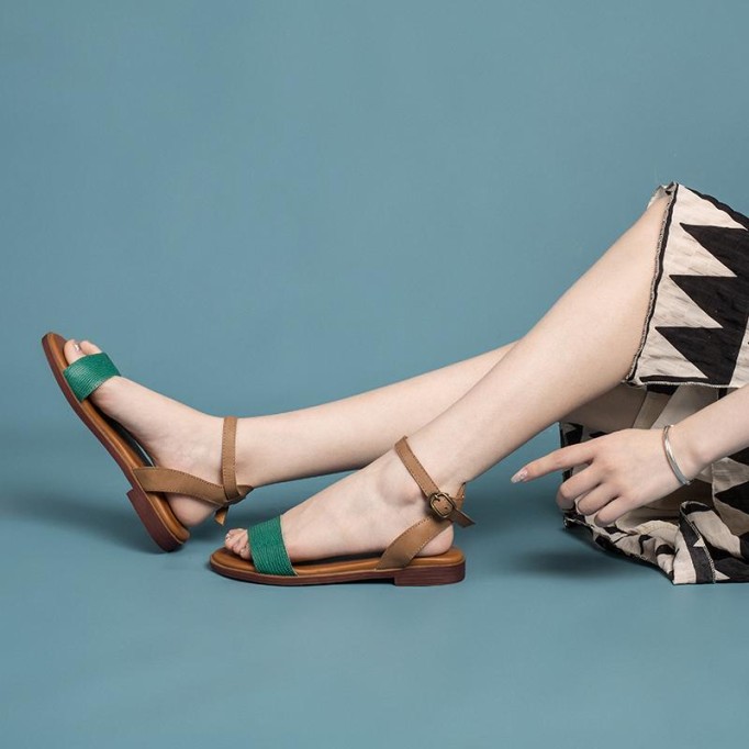 Handmade Leather Donddi sandals For Women Yellow/Green/Coffee/Brown/Blue/Red/Beige