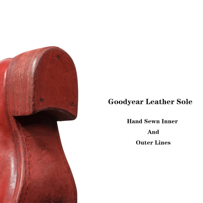 Goodyear Welt Horse Leather Ankle Boots Front Zip Calf-Length Army Boots For Women in Black/White/Red