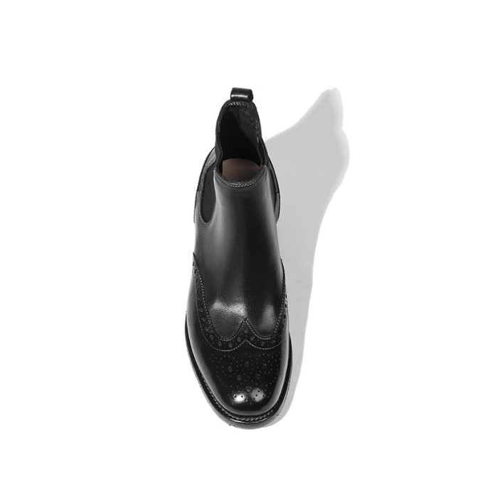 Goodyear Welt Brogue Boots Horse Leather Chelsea Boots For Women Leather Sole