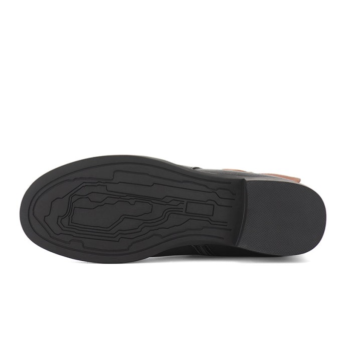 Womens Handmade Retro Leather Mid Calf Boots for Cold Winter classic Martin boots Black