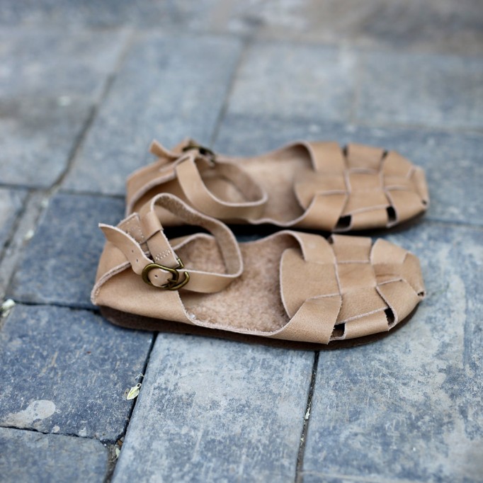 Handmade Gladiator Sandals Women Genuine Cow Leather Weave Cover Heel Buckle Strap Rome Summer Casual Lady Flat Shoes