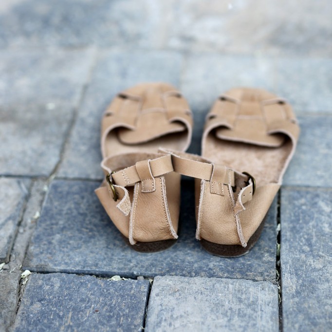 Handmade Gladiator Sandals Women Genuine Cow Leather Weave Cover Heel Buckle Strap Rome Summer Casual Lady Flat Shoes