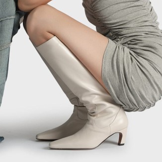 High Heel Tall Boots Soft Western Boots - Riding Boots for Women in Black/Beige/Brown