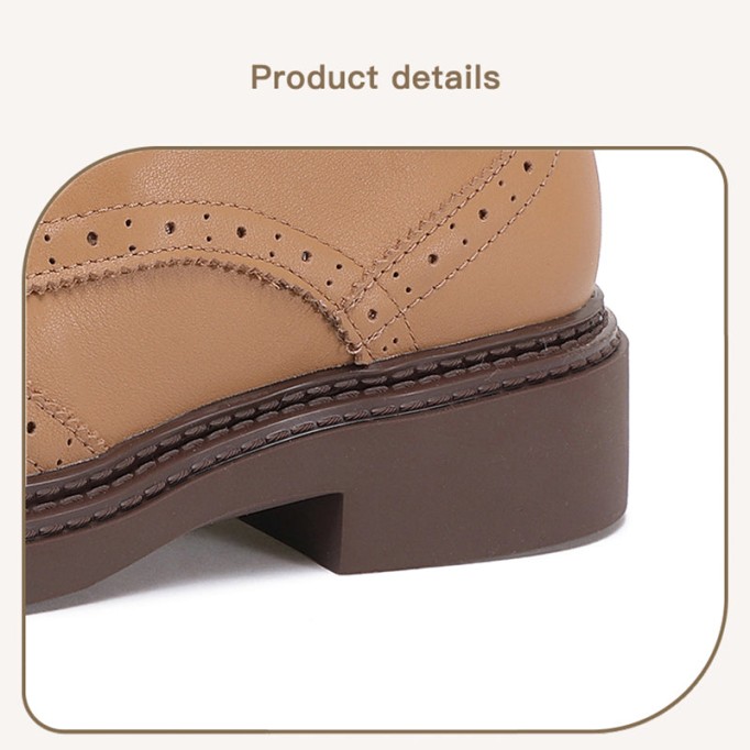 Handmade Wingtip Shoes Women'S Genuine Leather Lace Up Full Brogues in Black/Camel