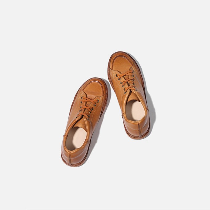 Goodyear Leather Oxfords For Women Retro Lace Up Flats Leather Sole in Green/Brown