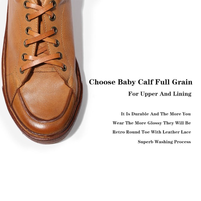 Goodyear Leather Oxfords For Women Retro Lace Up Flats Leather Sole in Green/Brown