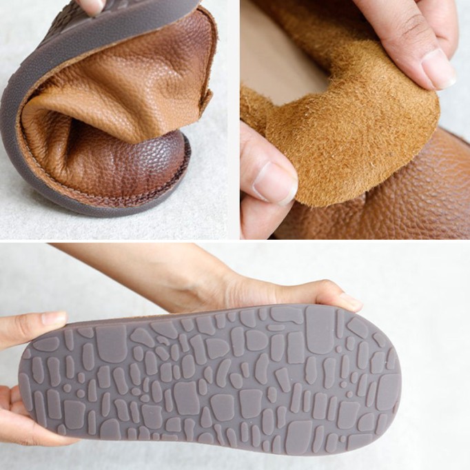 Designer Shoes Soft Lace Up Oxfords Genuine Leather Derby Flats For Women Handmade Brown/Black