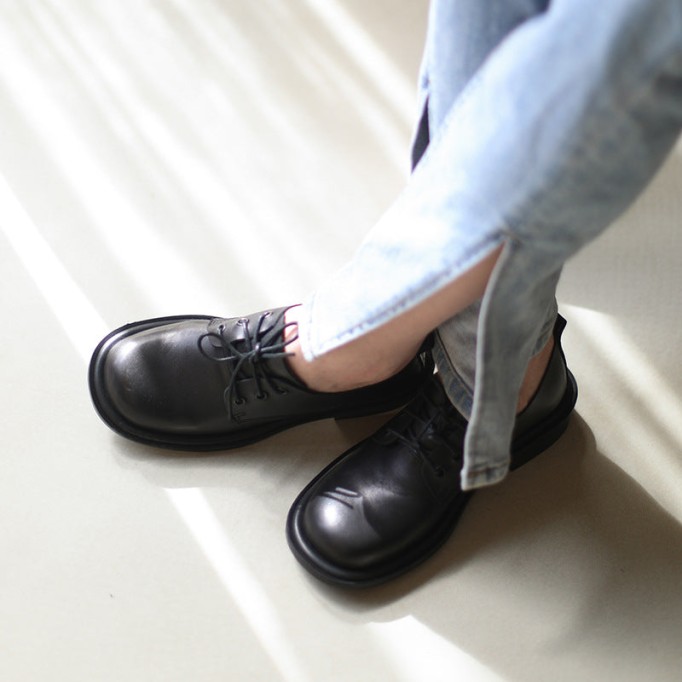 Round Toe Oxfords & Tie Shoes For Women Handmade Full Grain Leathe Coffee/Brown/Black//BrownNew/BlackNew