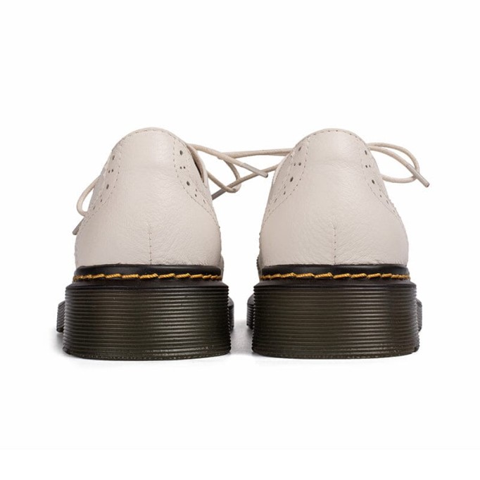 Handmade Wingtip Brogues Leather Lace Up Oxfords For Women Martin Sole in Black/White