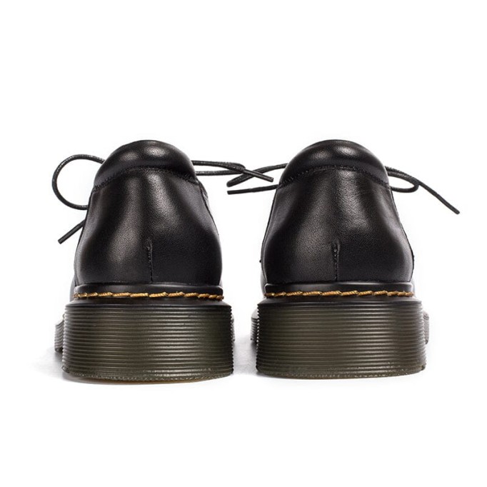 Handmade Full Grain Leather Lace Up Oxfords For Women Martin Sole In White/Black