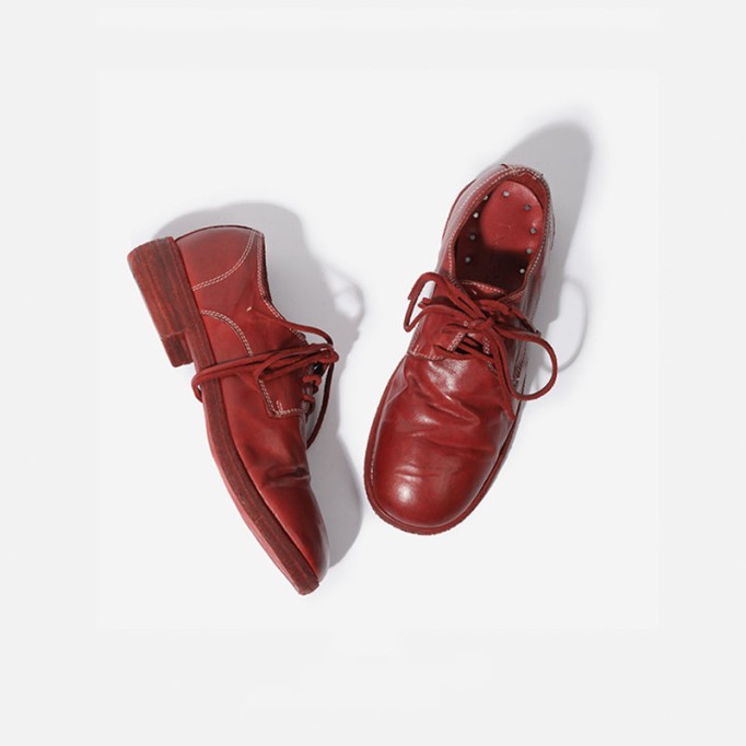 Goodyear Horse Leather Oxfords For Women Classic Leather Sole Derby in Red/Black