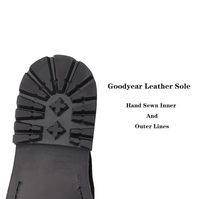 Goodyear Horse Leather Derby Shoes For Women Lace Up Oxfords Leather Sole in White/Black