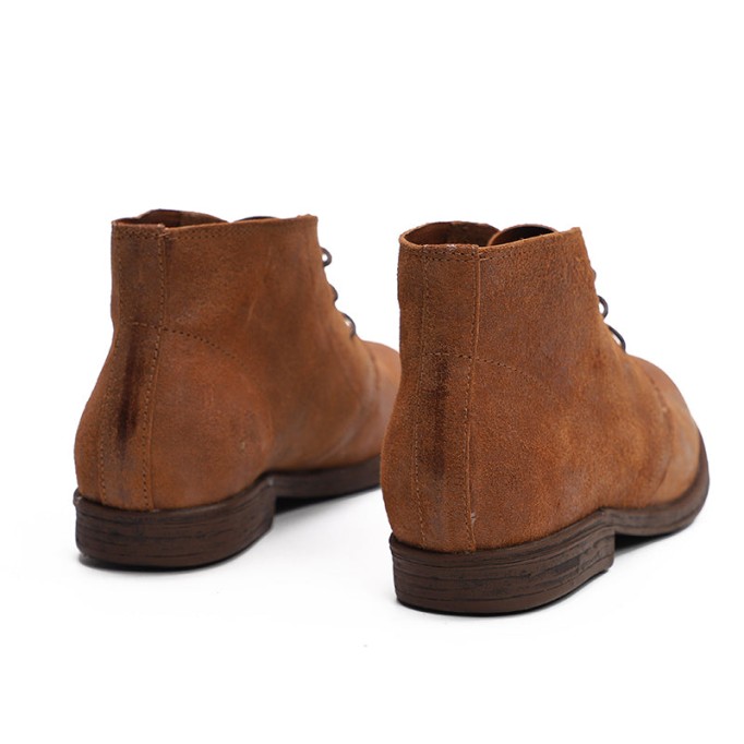 Oxfords For Women Lace Up Flat Sole Ankle Boots Handmade Matte Leather Martin Boots Coffee/Brown