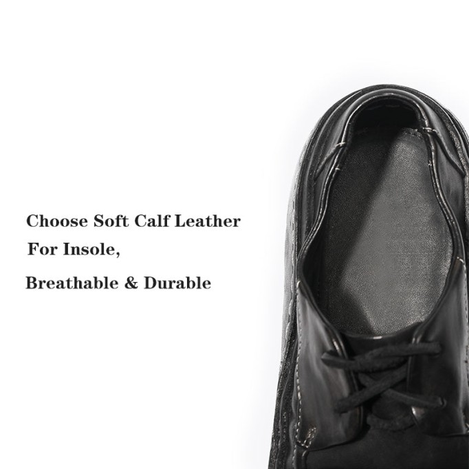 Goodyear Horse Leather Derby Shoes For Women Retro Lace Up Platform Oxfords Leather Sole in Black/Grey/Green