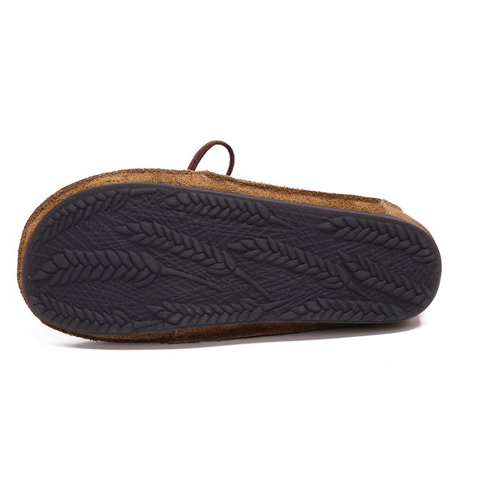 Handmade Soft Leather Color Blocking Lace Up Flats Oxford Coffee/Khaki