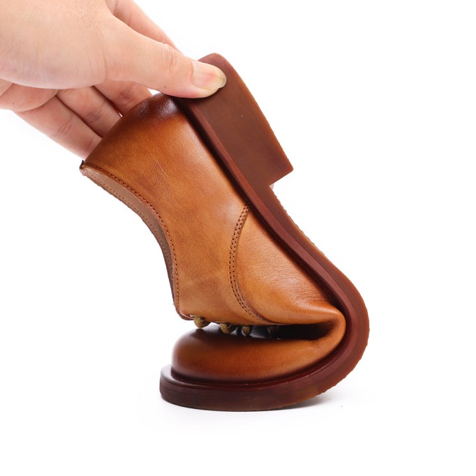 Women Handmade Genuine Leather Oxford Shoes Brown/Coffee/Black