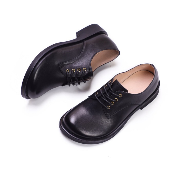 Women Handmade Genuine Leather Oxford Shoes Brown/Coffee/Black