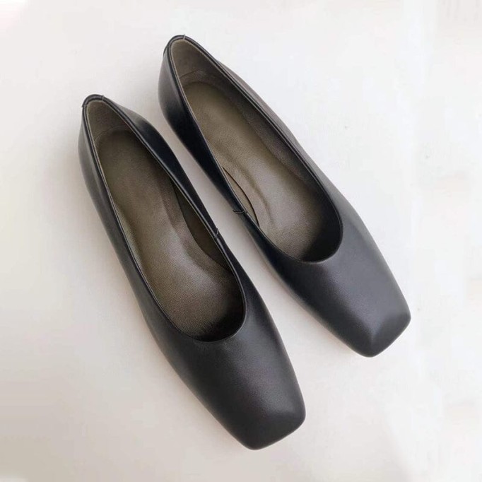 Handmade Sheepskin Kitty Heel Pumps In White/Black/Beige Fashion Style