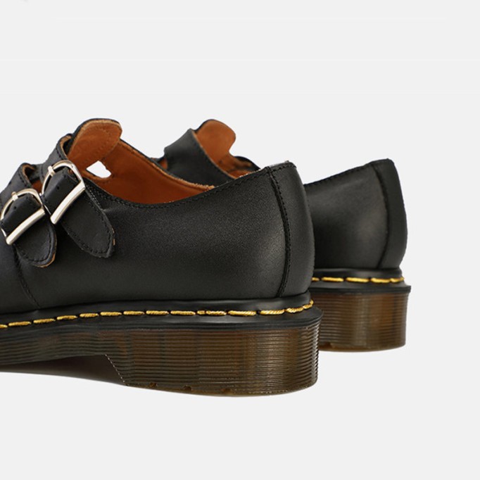 Handmade Retro Waxing leather Flat Mary Jane Shoes For Women Round Toe Black/Brown/Black1/White