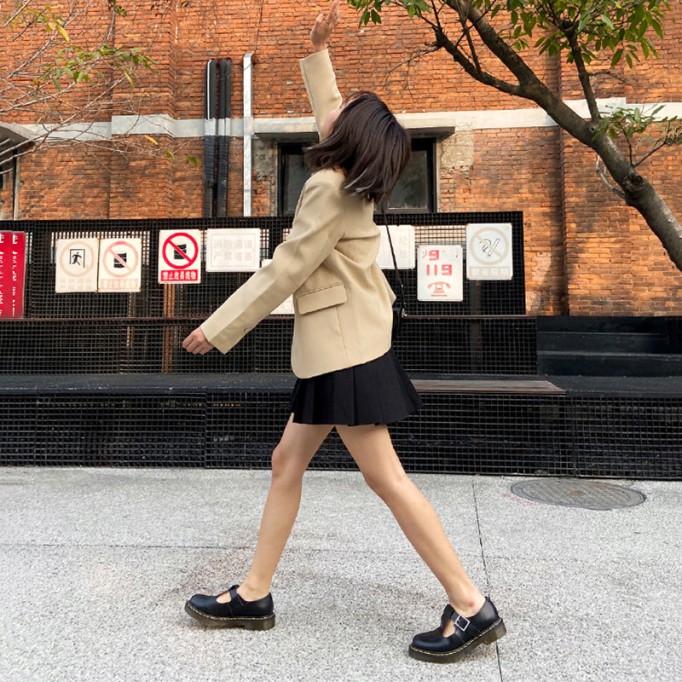 Handmade Retro Waxing leather Flat Mary Jane Shoes For Women Round Toe Black/Brown/Black1/White