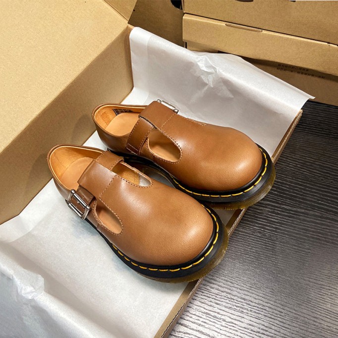 Handmade Retro Waxing leather Flat Mary Jane Shoes For Women Round Toe Black/Brown/Black1/White