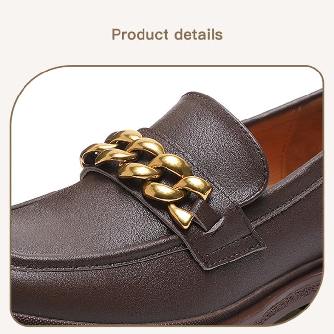 Horsebit-Detailed Handmade Leather Platform Loafers For Women In Black/Coffee