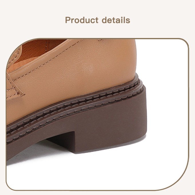 Classic Leather Tassel Loafers For Women Soft Slip-On Chunky Loafers In Black/Camel