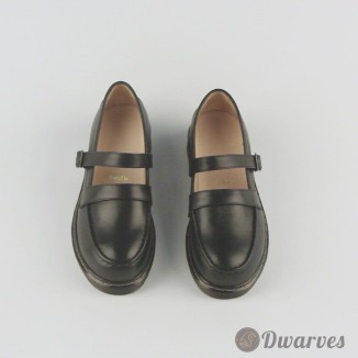 Women Handmade Leather Mary Jane Shoes Black/Brown