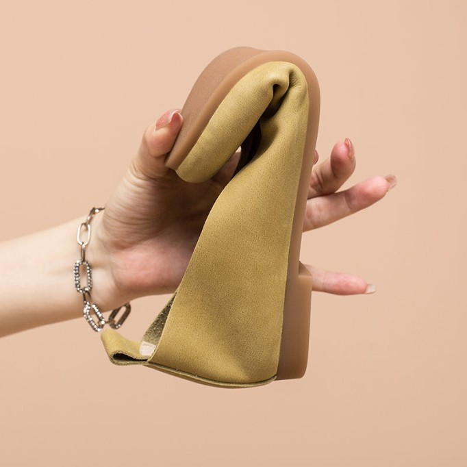 Soft Leather Flat Slip on Loafers for Women Handmade Green/Light Apricot/Brown/Blue/Pink/Coffee