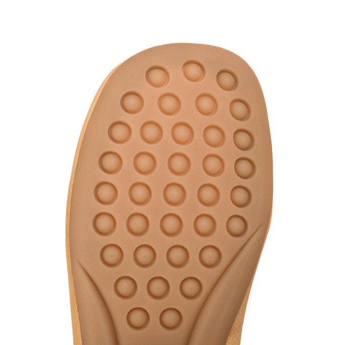 Soft Leather Flat Slip on Loafers for Women Handmade White/Deep Apricot