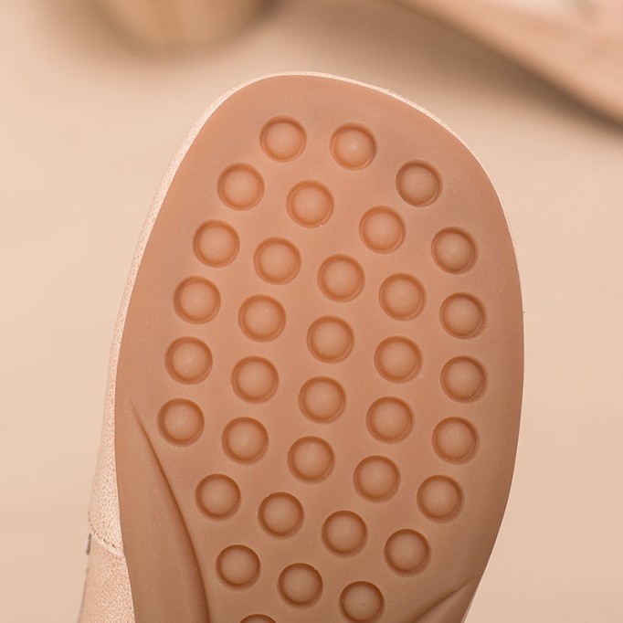 Retro Chain buckle-Detailed Leather Loafer Mules for Women Backless Loafers in Pink/Grey