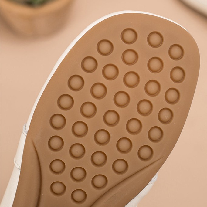 Retro Chain buckle-Detailed Leather Loafer Mules for Women Backless Loafers in Black/White