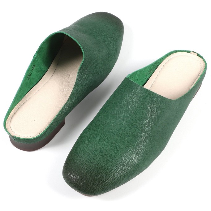 Handmade Leather Summer Slippers Mules Green/Brown/Coffee/Blue/Green 2/Reddish brown/Grey white/Brown 2/Khaki/Yellow/Dark coffee