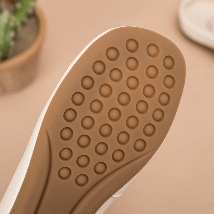 Retro Bowknot-Detailed Leather Loafer Mules for Women Backless Loafers in Black/White