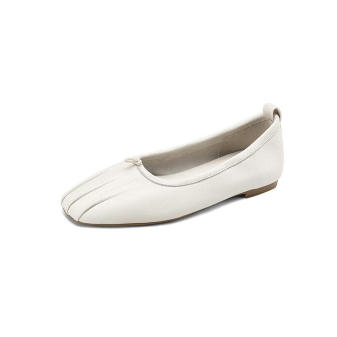 Soft Leather Flat Slip on Loafers for Women Handmade Black/Apricot/Beige