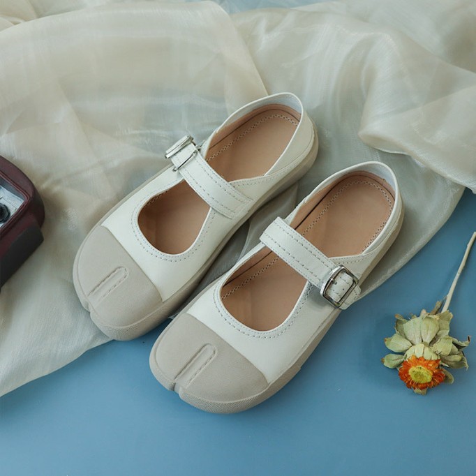 2021 Designer Shoes Genuine Leather Slip-on For Women Handmade Soft Flats White/Yellow