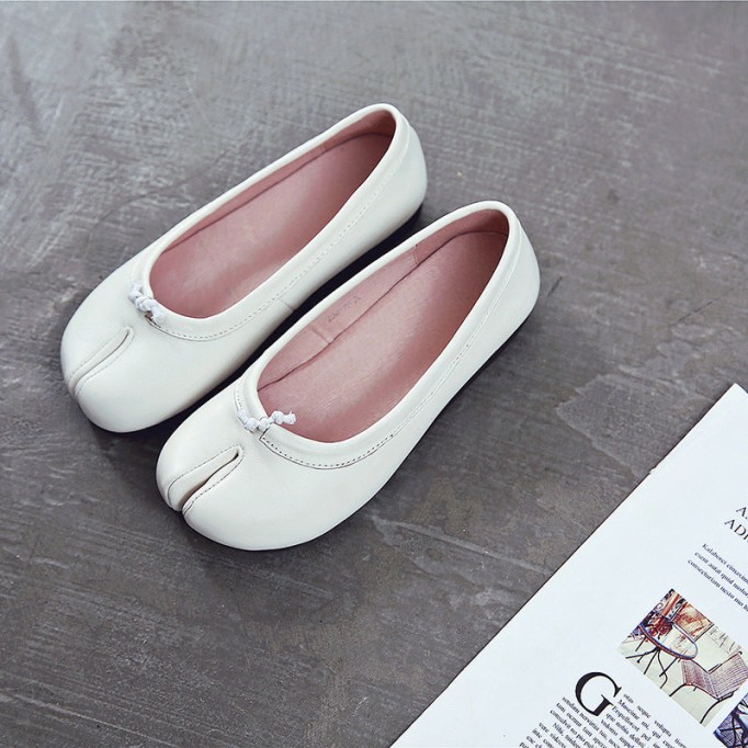 Women'S Calf Leather Casual Flats Sofe Sole Loafers Light Brown/White/Black