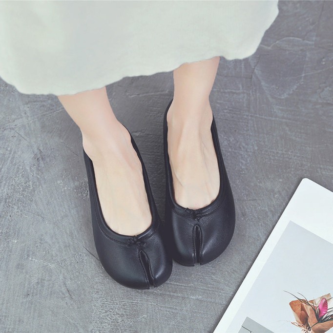 Women'S Calf Leather Casual Flats Sofe Sole Loafers Light Brown/White/Black